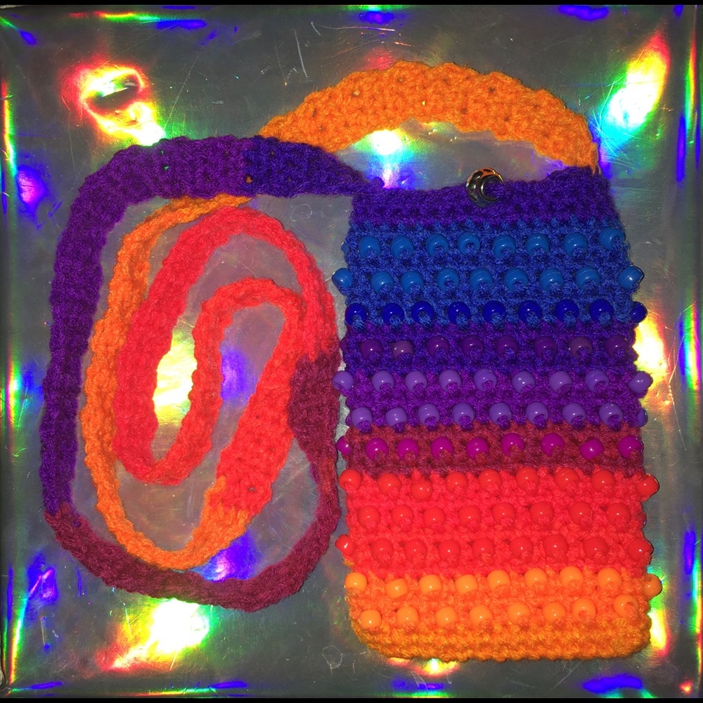 Handmade beaded crossbody phone/water satchel